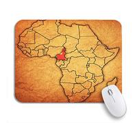 Tappetino Per Mouse African Cameroon On Actual Vintage Political Map Of Africa Mousepad Forma Rettangolare Portatile Base Antiscivolo In Gomma Tappetino Mouse, Per Computer, Laptop, 25 x 30cm