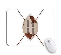 Tappetino per Mouse African Shield And Spears Zulu Masai Tribal Africa Tappetino Mouse Gaming Antipolvere Base Antiscivolo in Gomma Tappetino Mouse, per Scrivania, Laptop, 25 x 30cm