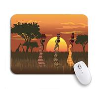 Tappetino Per Mouse African Women Carrying Water And Coconuts In Traditional Mousepad Forma Rettangolare Confortevole Tappetino Mouse Gaming, Per Ufficio, Laptop, 25 x 30cm