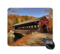 Tappetino per mouse Albany con ponte coperto, con bordo cucito, panno lavabile, antiscivolo, design perfetto per giochi, laptop, lavoro in ufficio