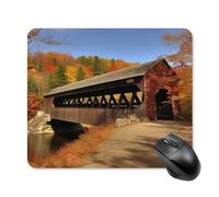 Tappetino per mouse Albany con ponte coperto, con bordo cucito, panno lavabile, antiscivolo, design perfetto per giochi, laptop, lavoro in ufficio