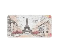 Tappetino per mouse alla moda con Tour Eiffel e Torre Eiffel, tappetino per mouse in gomma antiscivolo, impermeabile, per tastiera del computer, laptop, accessori per casa e ufficio, 60 x 30 cm