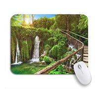 Tappetino per Mouse Amazing Waterfall in Plitvice Lakes National Park Croatia Europe Tappetino Mouse Base Antiscivolo in Gomma Antipolvere Tappetino Mouse Gaming, per Gioco, Casa, 25 x 30cm