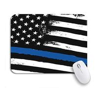 Tappetino Per Mouse America Thin Blue Line Black Flag Police Closeup Raster Tappetino Mouse Gaming Facile Da Pulire Portatile Tappetino Mouse, Per Gioco, Gaming Mouse, 25 x 30cm