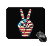 Tappetino per Mouse American Flag Peace Sign Hand Tappetino Mouse Gaming Personalizzato Facile da Pulire Mousepad Forma Rettangolare, per Scrivania, Ufficio, Laptop, 25x30cm