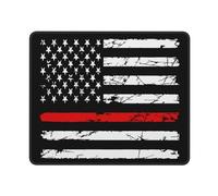 Tappetino per Mouse American Flag Thin Red Line Mousepad con Base in Gomma Antiscivolo Protezione Scrivania da Ufficio Multifunzione Tappetino per Mouse da Gioco per Gaming Pc 25X30Cm