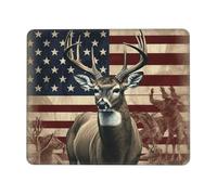 Tappetino per Mouse Americana Flag Deer 25X30Cm Confortevole Tappetino Mouse Base in Gomma Mousepad per Pc Laptop