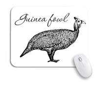 Tappetino per Mouse Ancient Common Guinea Fowl Numida Meleagris Sketch Animal Antique Mousepad Forma Rettangolare Portatile Impermeabile Tappetino Mouse Piccolo, per Casa, Computer, 25 x 30cm
