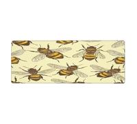 Tappetino per mouse angolare con ape, grande, con base in gomma antiscivolo, con bordi cuciti, per gaming, PC, desktop, grande, 30 x 80 cm