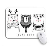 Tappetino per Mouse Animal Cute Bear Panda Girl Baby Love Deer Best Tappetino Mouse Pad Confortevole Portatile Tappetino per Il Mouse Antiscivolo, per Laptop, Gioco, 25 x 30cm