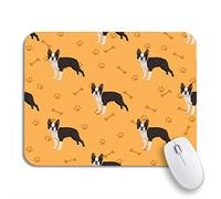 Tappetino per Mouse Animal Dog Terrier Colorful Foot And Bones Black Tappetini Mouse Confortevole Portatile Tappetino Mouse, per Ufficio, Gioco, 25 x 30cm