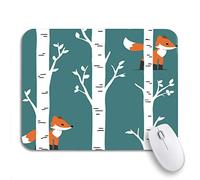 Tappetino Per Mouse Animal Nursery Baby Room Fox Birch Trees Tappetino Per Il Mouse Antiscivolo Antipolvere Confortevole Tappetini Mouse, Per Scrivania, Laptop, 25 x 30cm