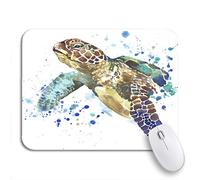 Tappetino per Mouse Animal Sea Turtle Graphics Splash Watercolor Unusual for Wildlife Tappetini Mouse Lavabile Antipolvere Tappetino Mouse Pad, per Ufficio, Casa, 25 x 30cm