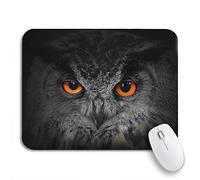 Tappetino per Mouse Animal The Evil Eyes Eagle Owl Bubo Wild Night Tappetino Mouse Pad Impermeabile Confortevole Tappetino Mouse Gaming, per Casa, Laptop, 25 x 30cm
