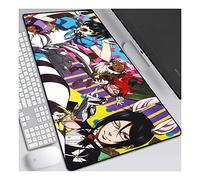 Tappetino per mouse anime 800x300mm diacono nero, tappetini per mouse tastiera, tappetino per mouse da gioco professionale esteso XXL con base in gomma spessa 3 mm, per PC, F