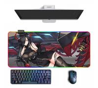 Tappetino per mouse anime Azur Lane Friedrich der Große Anime RGB Mouse Pad con diverse modalità di illuminazione Grandi tappetini per mouse in gomma