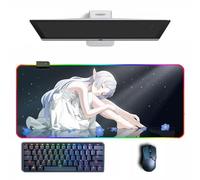 Tappetino per mouse anime Frieren: Beyond Journey's End Anime RGB Mouse Pad con diverse modalità di illuminazione Grandi tappetini per mouse in gomma