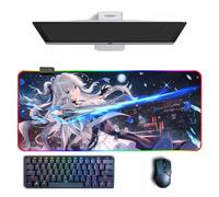 Tappetino per mouse Anime Honkai Impact 3rd Anime RGB Mouse Pad con diverse modalità di illuminazione Grandi tappetini per mouse in gomma