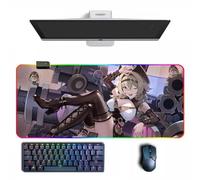 Tappetino per mouse Anime Honkai Impact 3rd Anime RGB Mouse Pad con diverse modalità di illuminazione Grandi tappetini per mouse in gomma