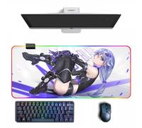Tappetino per mouse Anime Honkai Impact 3rd Anime RGB Mouse Pad con diverse modalità di illuminazione Grandi tappetini per mouse in gomma