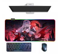 Tappetino per mouse Anime Honkai Impact 3rd Anime RGB Mouse Pad con diverse modalità di illuminazione Grandi tappetini per mouse in gomma