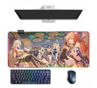 Tappetino per mouse Anime Honkai Impact 3rd Anime RGB Mouse Pad con diverse modalità di illuminazione Grandi tappetini per mouse in gomma