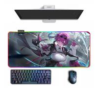 Tappetino per mouse Anime Honkai: Star Rail Kafka Anime RGB Mouse Pad con diverse modalità di illuminazione Grandi tappetini per mouse in gomma