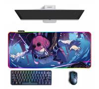 Tappetino per mouse Anime Honkai: Star Rail Kafka Anime RGB Mouse Pad con diverse modalità di illuminazione Grandi tappetini per mouse in gomma