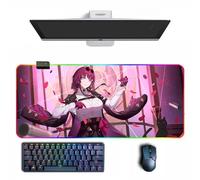 Tappetino per mouse Anime Honkai: Star Rail Kafka Anime RGB Mouse Pad con diverse modalità di illuminazione Grandi tappetini per mouse in gomma