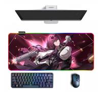 Tappetino per mouse Anime Honkai: Star Rail Kafka Anime RGB Mouse Pad con diverse modalità di illuminazione Grandi tappetini per mouse in gomma