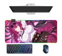 Tappetino per mouse Anime Honkai: Star Rail Kafka Anime RGB Mouse Pad con diverse modalità di illuminazione Grandi tappetini per mouse in gomma