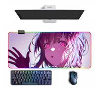 Tappetino per mouse Anime Honkai: Star Rail Kafka Anime RGB Mouse Pad con diverse modalità di illuminazione Grandi tappetini per mouse in gomma