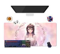 Tappetino per mouse Anime Rascal Does Not Dream of Bunny Girl Senpai Sakurajima Mai | Tappetino per mouse lavabile gigante XL (35,4" x 15,7" x 0,12") | Presa antiscivolo + bordi rinforzati (1)