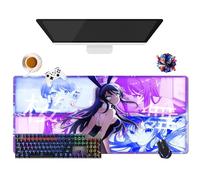 Tappetino per mouse Anime Rascal Does Not Dream of Bunny Girl Senpai Sakurajima Mai | Tappetino per mouse lavabile gigante XL (35,4" x 15,7" x 0,12") | Presa antiscivolo + bordi rinforzati (2)