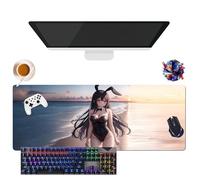 Tappetino per mouse Anime Rascal Does Not Dream of Bunny Girl Senpai Sakurajima Mai | Tappetino per mouse lavabile gigante XL | Presa antiscivolo + bordi rinforzati (1, 31,5" × 11,8" × 0,12")