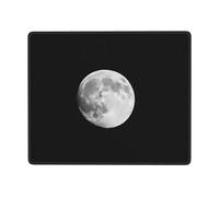 Tappetino per mouse antiscivolo, 7 x 9 pollici, orizzontale, con stampa luna silenziosa, per computer portatile e console desktop