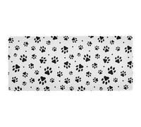 Tappetino per mouse antiscivolo con impronte di gatto nero per scrivere grandi tappetini per mouse da gioco non lavabili 80 x 30 cm