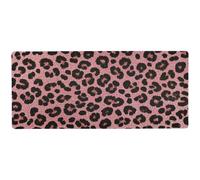 Tappetino per mouse antiscivolo con stampa leopardata glitter finti rosa per scrivania da gioco per scrivere tappetini per mouse per computer 80 x 30 cm