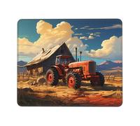 Tappetino per mouse antiscivolo da gioco, motivo: trattore agricolo, stampato, adatto per studio e gioco, 17,8 x 21,8 cm