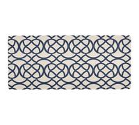 Tappetino per mouse antiscivolo per scrivania con cerchi ad incastro blu e bianco, 80 x 30 cm