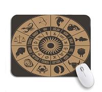 Tappetino Per Mouse Astrological Signs Drawing Of Zodiac Symbols Turkish Writing Tappetino Mouse Gaming Portatile Tappetino Mouse Piccolo, Per Gioco, Scrivania, 25 x 30cm