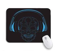 Tappetino Per Mouse Audio Skull Headphones Bone Dance Danger Dead Death Earphone Tappetino Mouse Pad Confortevole Mousepad Forma Rettangolare, Per Gioco, Scrivania, 25 x 30cm