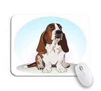 Tappetino Per Mouse Basset Hound The Breed Beagle Dogs Favorite Pets Friend Tappetino Mouse Pad Portatile Base Antiscivolo In Gomma Sottomano, Per Scrivania, Laptop, 25 x 30cm
