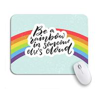 Tappetino per Mouse Be Rainbow in Someone Else Cloud Positive Inspiration At Mousepad Forma Rettangolare Antipolvere Tappetino Mouse Gaming, per Computer, Gioco, 25 x 30cm
