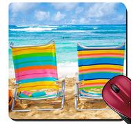 Tappetino per Mouse, Beach Chairs Under By The Ocean Gaming Pad Antisfilacciamento Gaming Tappetino Mouse Multifunzionale Mouse Pad per Casa Computer 25X30Cm