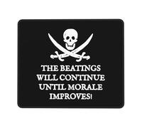 Tappetino per Mouse Beatings Will Continue Until Morale Improves Fashion Tappetino Mouse Personalizzato Portatile Mousepad Forma Rettangolare, per Laptop, Computer, Casa, 25x30cm