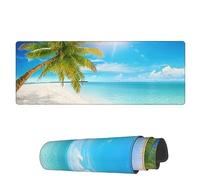 Tappetino Per Mouse Beautiful Beach With Palm Tree Tappetino Mouse Pad Portatile Mousepad Forma Rettangolare, Per Ufficio, Computer, Casa, 80x30cm