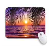 Tappetino per Mouse Beautiful Sunset Over The Tropical Palm Trees Paradise Tappetino per Il Mouse Antiscivolo Confortevole Tappetino Mouse Piccolo, per Computer, Casa, 25 x 30cm