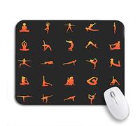 Tappetino Per Mouse Beauty Watercolor Yoga Silhouette On Beautiful Black Body Exercise Mousepad Forma Rettangolare Confortevole Tappetino Mouse Gaming, Per Computer, Scrivania, 25 x 30cm