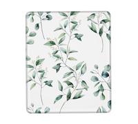 Tappetino per mouse bianco naturale con stampa di ramoscelli, 21 x 25 cm, base in gomma antiscivolo, tappetino per mouse da gioco per computer, laptop, ufficio, casa
